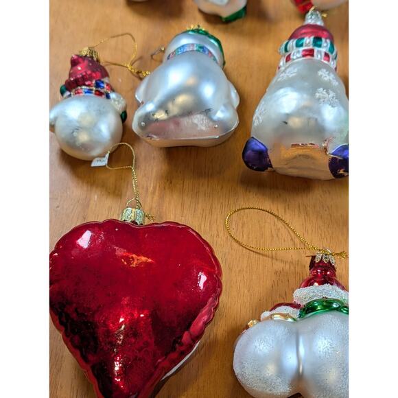 Lot Of 46 Hand Crafted Blown Glass Snowman Ornaments Christmas Winter Painted - Picture 16 of 16